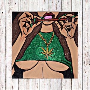 Roll Up Hand Painted Glitter Canvas